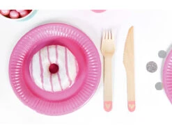 Houten Bestek Roze 16cm 18 Delig -Feestspullen Winkel houten bestek roze 16cm 18 delig 2