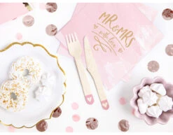 Houten Bestek Roze 16cm 18 Delig -Feestspullen Winkel houten bestek roze 16cm 18 delig 6