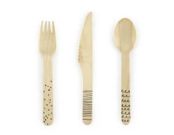 Houten Bestek Zwart 16cm 18 Delig