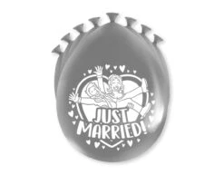 Just Married Ballonnen Zilver 30cm 8st