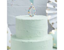 Kaars 0 Jaar Stippen 9cm -Feestspullen Winkel kaars 0 jaar stippen 9cm 2