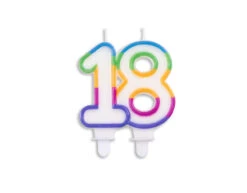 Kaars 18 Jaar Gekleurd 7cm