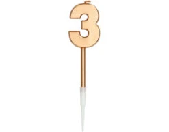 Kaars 3 Jaar Brons Metallic 15cm