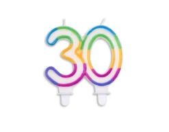 Kaars 30 Jaar Gekleurd 7cm