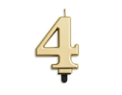 Kaars 4 Jaar Goud Metallic 8cm