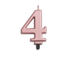 Kaars 4 Jaar Rose Goud Metallic 8cm