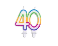 Kaars 40 Jaar Gekleurd 7cm