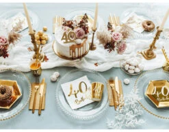 Kaars 40 Jaar Goud 7,5cm -Feestspullen Winkel kaars 40 jaar goud 75cm 2