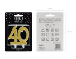 Kaars 40 Jaar Goud 7,5cm -Feestspullen Winkel kaars 40 jaar goud 75cm 5