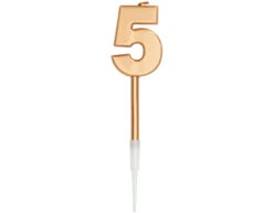 Kaars 5 Jaar Brons Metallic 15cm