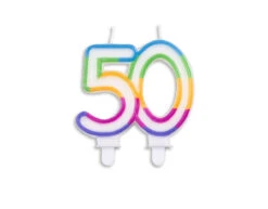 Kaars 50 Jaar Gekleurd 7cm