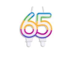 Kaars 65 Jaar Gekleurd 7cm