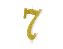 Kaars 7 Jaar Goud 10cm