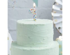 Kaars 9 Jaar Stippen 9cm -Feestspullen Winkel kaars 9 jaar stippen 9cm 2