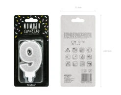 Kaars 9 Jaar Zilver 7cm -Feestspullen Winkel kaars 9 jaar zilver 7cm 3