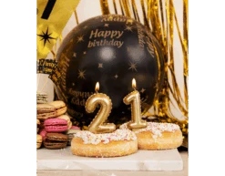 Kaars Folie Ballon Goud 6 10cm 5 Kaars Folie Ballon Goud 6 10cm -Feestspullen Winkel kaars folie ballon goud 6 10cm 2