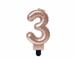 Kaars Folie Ballon Rose Goud 3 10cm