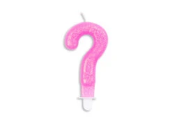 Kaars ? Jaar Roze Glitter 7cm