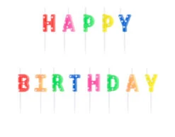 Kaarsen Happy Birthday Gekleurd 2,5cm 13st