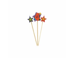 Kaarsen Set 4 Jaar Sterren 26cm 3st
