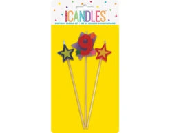 Kaarsen Set 9 Jaar Sterren 26cm 3st -Feestspullen Winkel kaarsen set 9 jaar sterren 26cm 3st 1