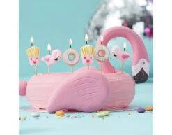 Kaarsen Set Flamingo/ Donut/ Frietjes 6st -Feestspullen Winkel kaarsen set flamingo donut frietjes 6st 2