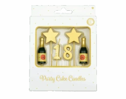 Kaarsjes 18 Jaar Champagne 17,5cm -Feestspullen Winkel kaarsjes 18 jaar champagne 175cm 2