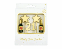 Kaarsjes 21 Jaar Champagne 17,5cm -Feestspullen Winkel kaarsjes 21 jaar champagne 175cm 2