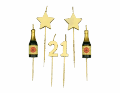 Kaarsjes 21 Jaar Champagne 17,5cm