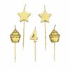 Kaarsjes 4 Jaar Cupcake Goud 17,5cm