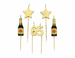 Kaarsjes 65 Jaar Champagne 17,5cm