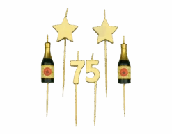 Kaarsjes 75 Jaar Champagne 17,5cm
