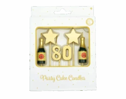 Kaarsjes 80 Jaar Champagne 17,5cm -Feestspullen Winkel kaarsjes 80 jaar champagne 175cm 2