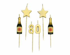 Kaarsjes 80 Jaar Champagne 17,5cm