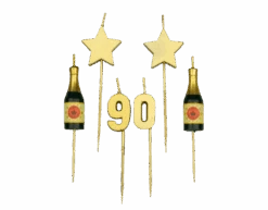 Kaarsjes 90 Jaar Champagne 17,5cm