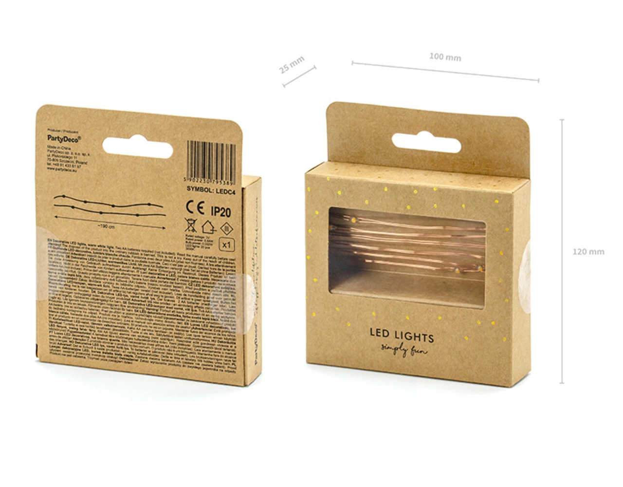 Led Lampjes Koper 1,9m 3 Led Lampjes Koper 1,9m - Afbeelding 3