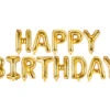 Letterballon Set Happy Birthday Goud Leeg 3,4m