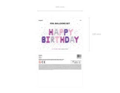 Letterballon Set Happy Birthday Paars Mix Leeg 3,4m -Feestspullen Winkel letterballon set happy birthday paars mix leeg 34m 2