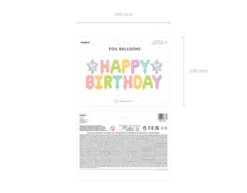 Letterballon Set Happy Birthday Pastel Mix Leeg 3,95m -Feestspullen Winkel letterballon set happy birthday pastel mix leeg 39 3