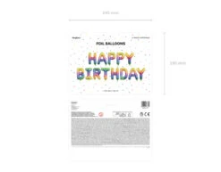Letterballon Set Happy Birthday Regenboog Leeg 3,4m -Feestspullen Winkel letterballon set happy birthday regenboog leeg 34m 2