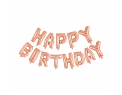 Letterballon Set Happy Birthday Rose Goud
