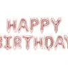 Letterballon Set Happy Birthday Rose Goud Leeg 3,4m