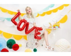 Letterballon Set Love Rood Leeg 1,4m -Feestspullen Winkel letterballon set love rood leeg 14m 2