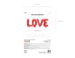 Letterballon Set Love Rood Leeg 1,4m -Feestspullen Winkel letterballon set love rood leeg 14m 3