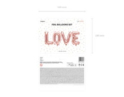 Letterballon Set Love Rose Goud Leeg 1,4m -Feestspullen Winkel letterballon set love rose goud leeg 14m 2