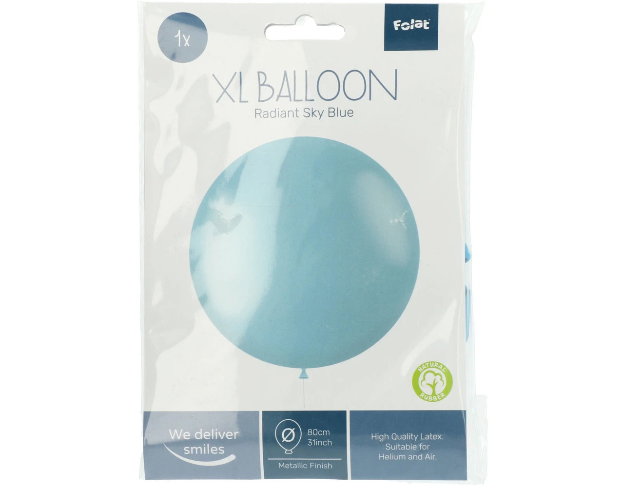 Lichtblauwe Ballon Metallic Sky Blue 80cm 2 Lichtblauwe Ballon Metallic Sky Blue 80cm - Afbeelding 2