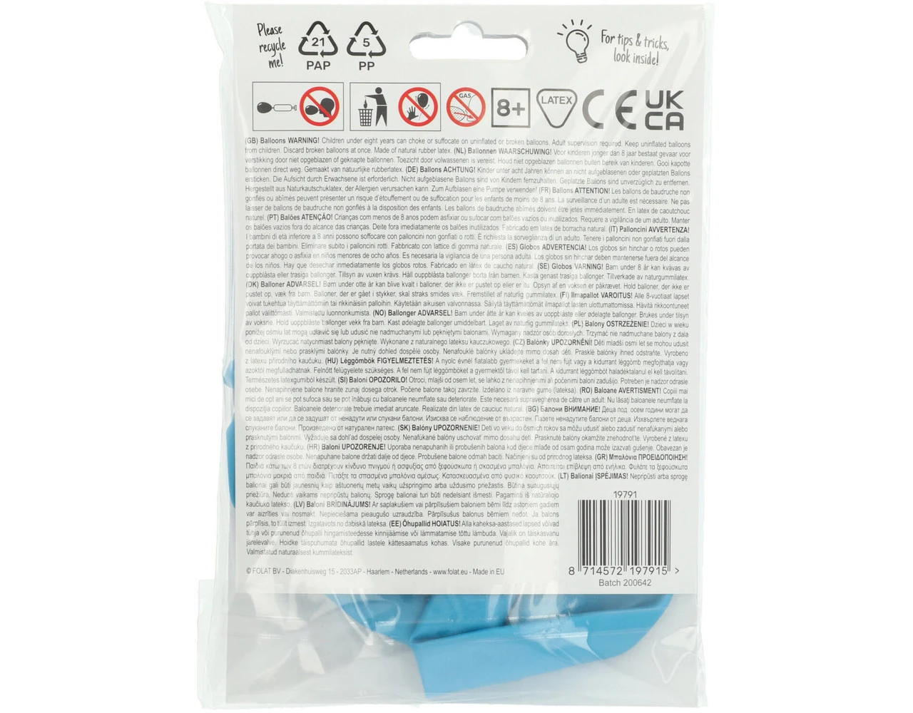 Lichtblauwe Ballon Metallic Sky Blue 80cm 3 Lichtblauwe Ballon Metallic Sky Blue 80cm - Afbeelding 3