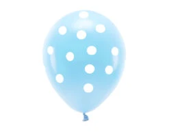 Lichtblauwe Ballonnen Witte Stippen 33cm 6st