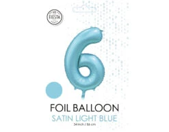 Feestspullen Winkel 49 Feestspullen Winkel -Feestspullen Winkel lichtblauwe cijfer ballon 6 jaar glans 86cm 1