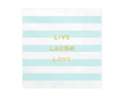 Lichtblauwe Servetten Live Laugh Love 33cm 20st